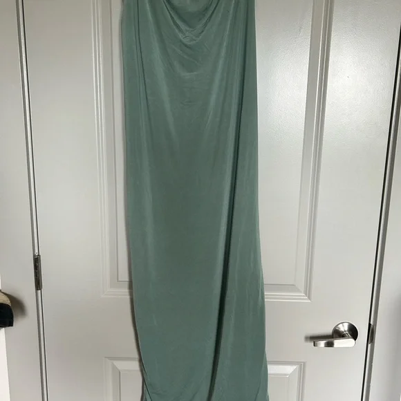 Lucy in the Sky Draped Maxi Skirt in Soft Green - Picture 4 of 4